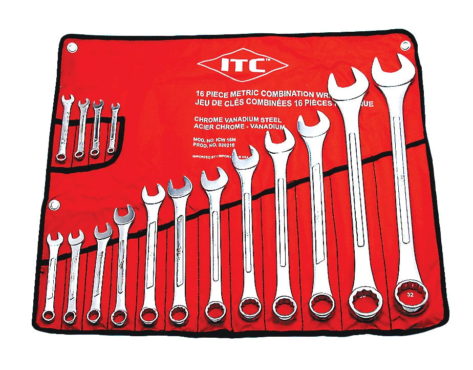 ITC ITC ICW-16M 16-Piece Metric Combination Wrench Set — SUW-020216