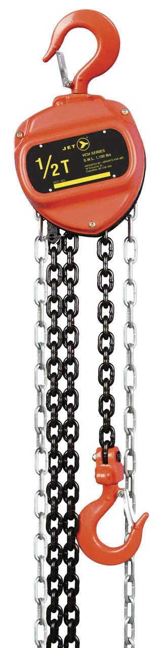 JET Tools JET Tools VCH-0520 1/2 Ton Chain Hoist – 20' Lift