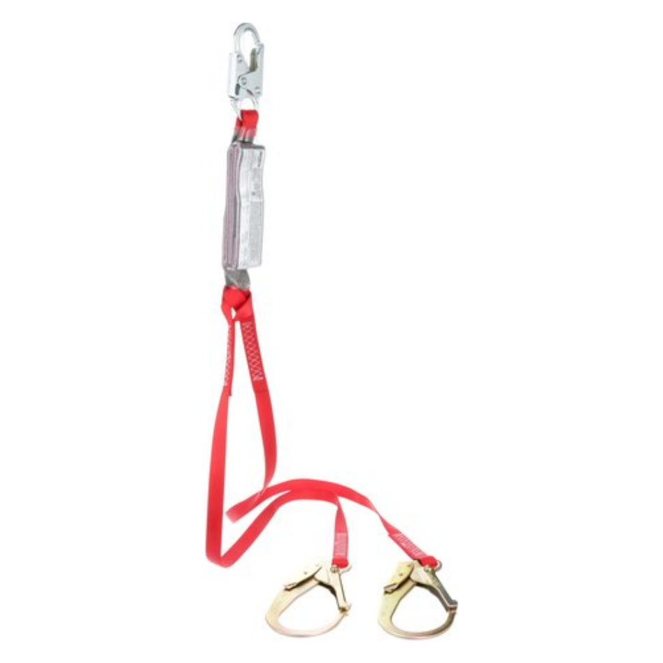6FT WEB DOUBLE-LEG 100PER TIE-OFF W SNAP HOOK AT CENTER