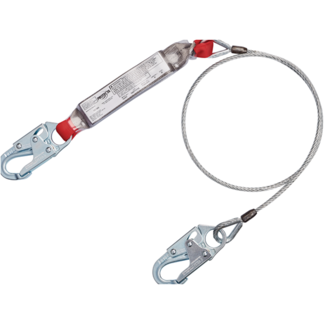 PROTECTA SCHOCK ABSORBER CABLE 6FT E6 W/ SNAP HOOKS