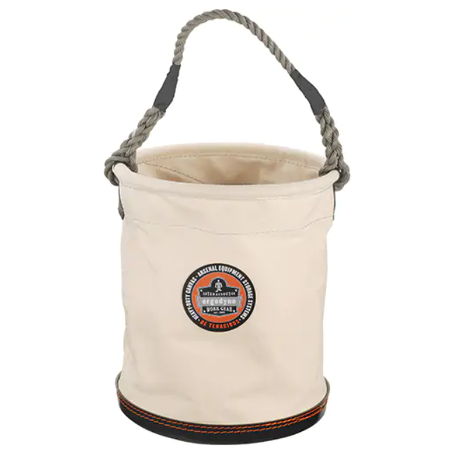 ARSENAL PLASTIC BOTTOM CANVAS TOOL BUCKETS, CANVAS, 12.5" DIA. X 15" H, 100 LBS. LOAD RATING