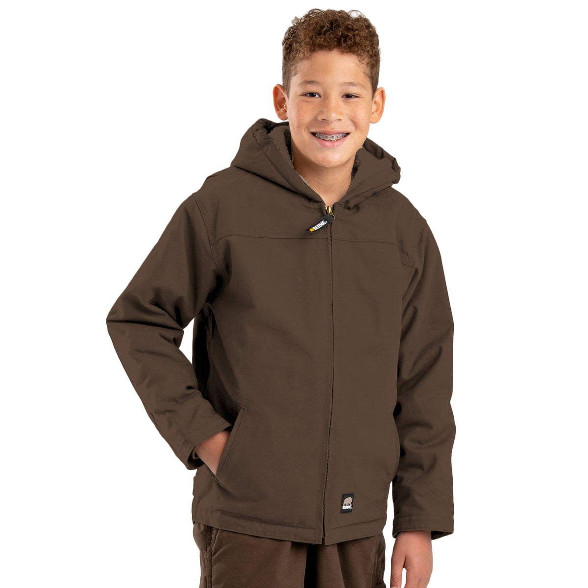 Stormtech Berne BHJ42 Youth Softstone Duck Jacket – Sherpa-Lined, Bark – XL / Bark