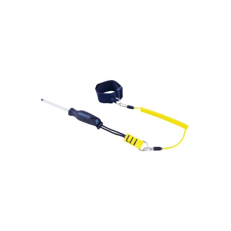 Coil wire tool tether suitable for most hand tools with a weight less than or equal to 1kg (lbs).
Steel coil whit Vinyl coating (PU).
Specification(s)
Capacity: 1kg (2.2lbs)
Extended length: 65’’ (165 cm)
Retracted length: 15.8’’ (40cm)
Diameter: 1.5 – 6.0 mm
Brand: HiiGard