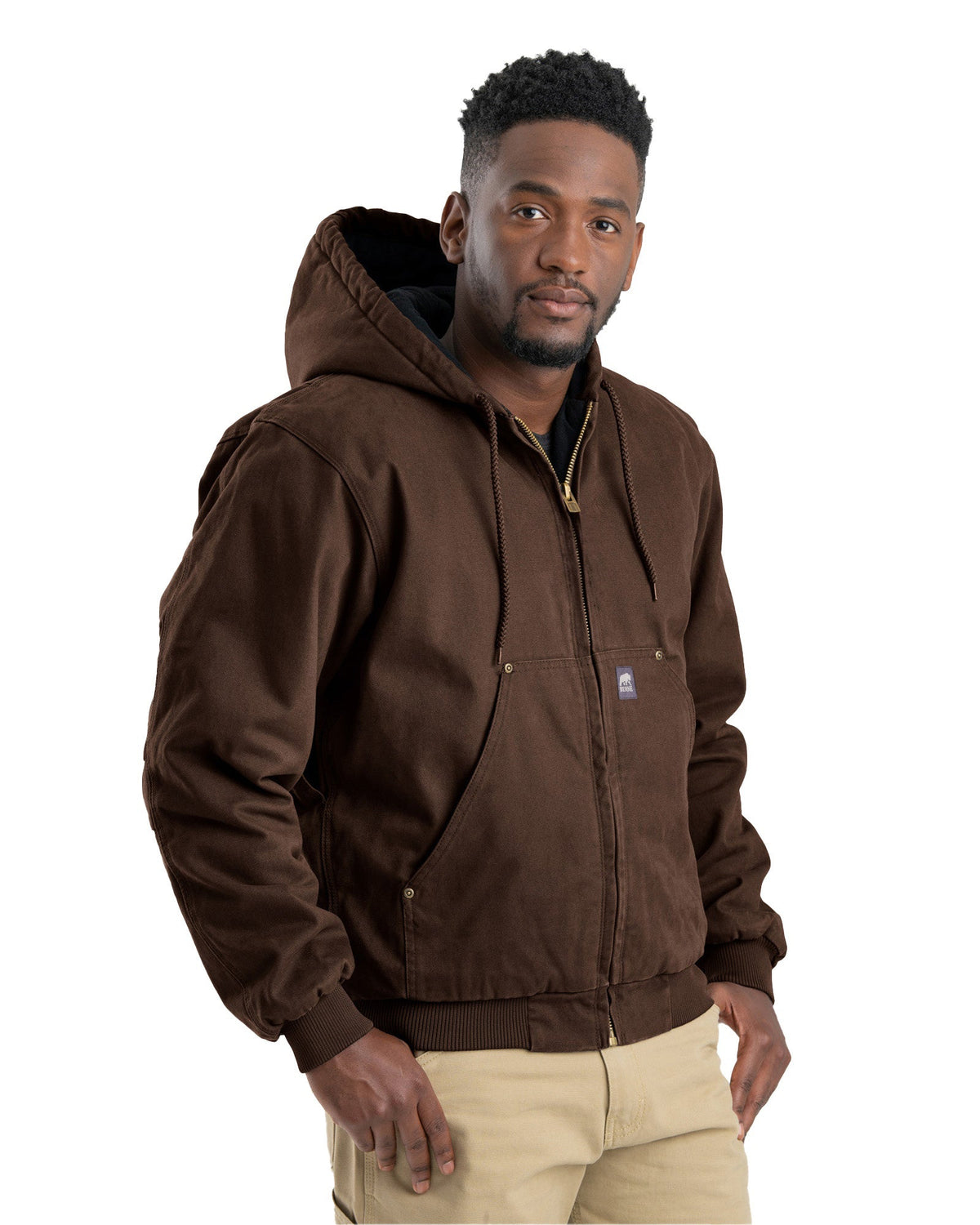 Stormtech Berne HJ375 Heartland Washed Duck Hooded Work Jacket – M / Regular / Bark