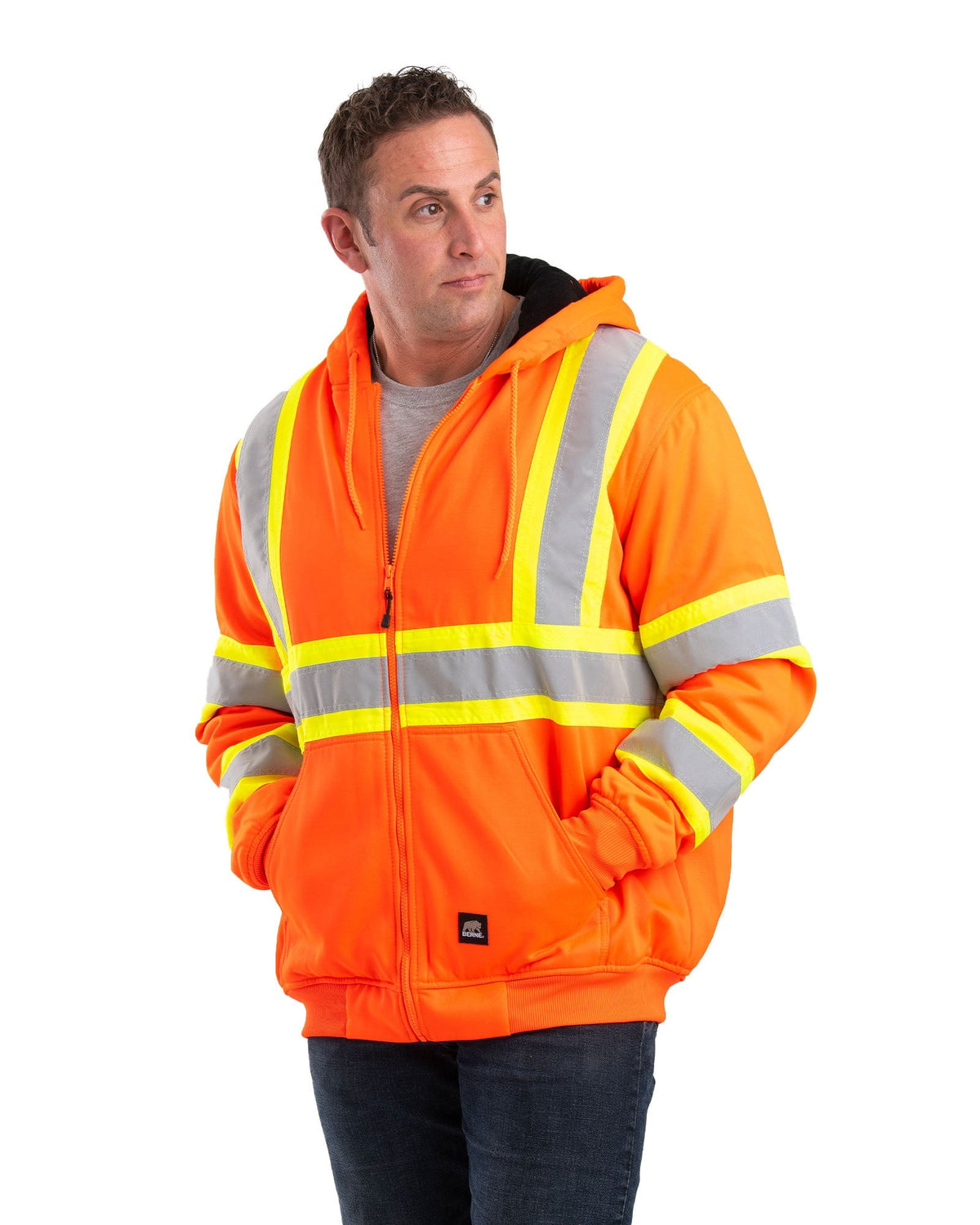 Stormtech Berne HVF024 Orange Thermal-Lined Safety Hoodie – 2XL / Regular / Orange