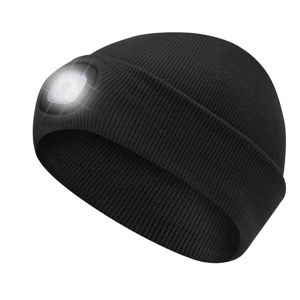 Knit Toque with LED Headlight - Black One Size