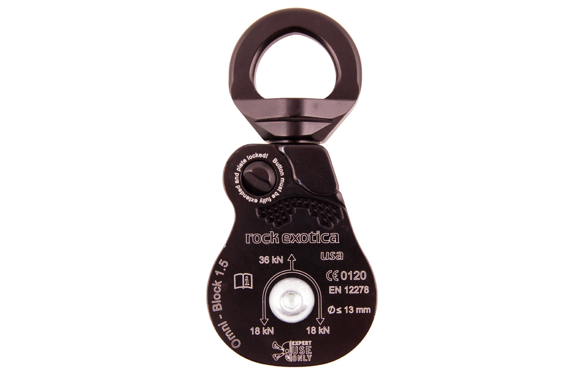 ROCK EXOTICA Rock Exotica Omni-Block 1.5 Single Pulley, Black — P51-B