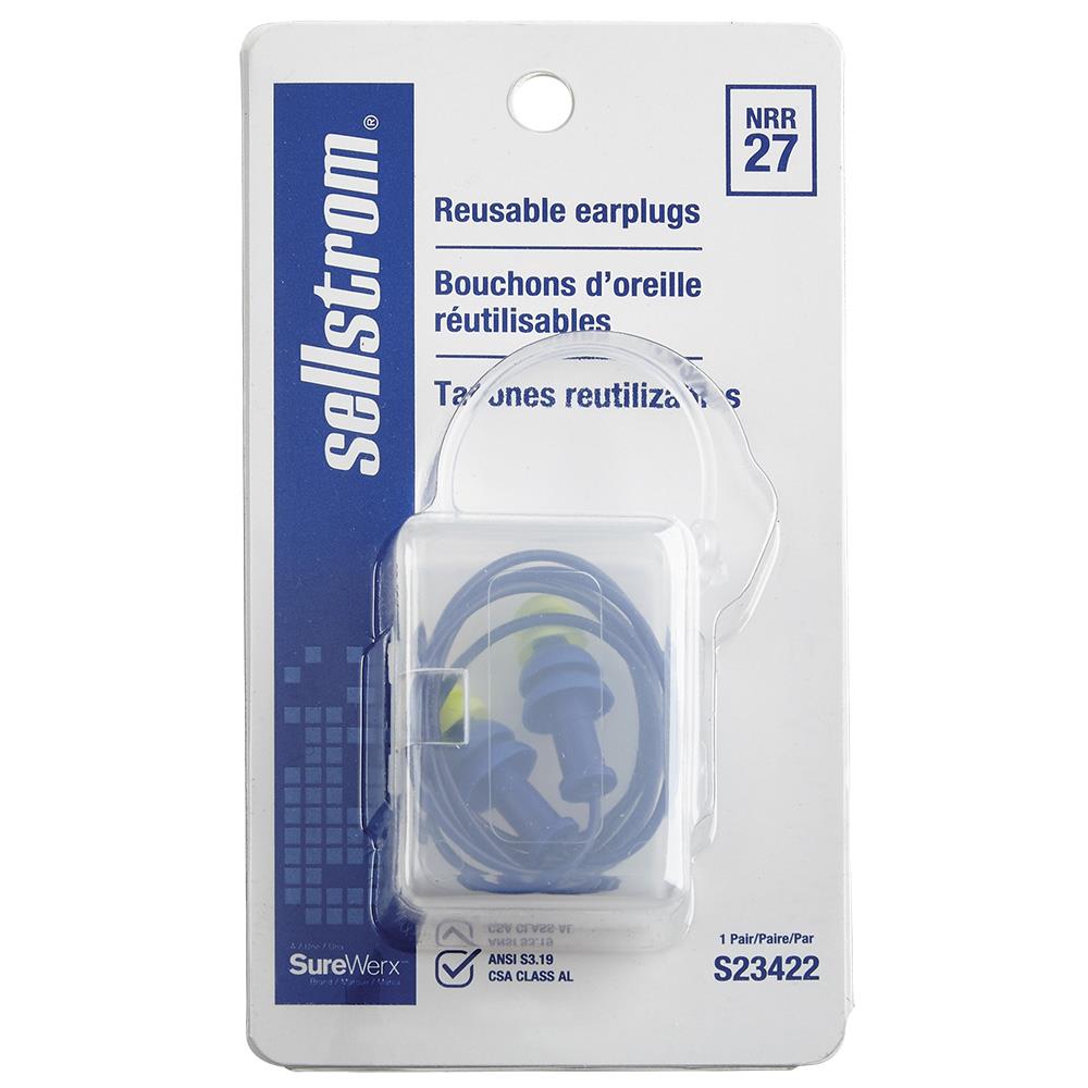 SELLSTROM REUSABLE EAR PLUGS TAPERED - CORDED