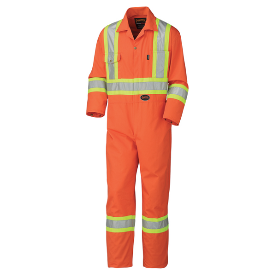 PIONEER 5514 SAFETY POLY/COTTON COVERALL - ORANGE