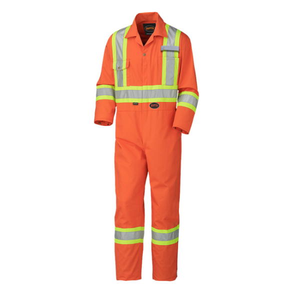 PIONEER 5513 INDUSTRIAL WASH SAFETY COVERALLS - HI-VIZ ORANGE