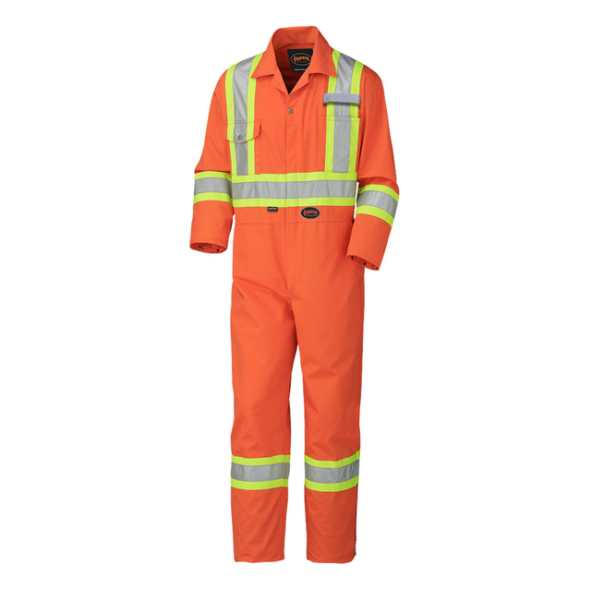 PIONEER 5513T INDUSTRIAL WASH SAFETY COVERALLS - HI-VIZ ORANGE (TALL)