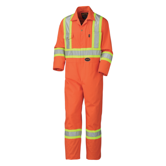 PIONEER 5514T INDUSTRIAL WASH SAFETY COVERALLS - HI-VIZ ORANGE (TALL)