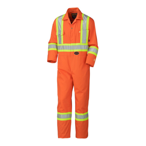PIONEER 5555 FLAME RESISTANT/ARC RATED SAFETY COVERALL - HI-VIZ ORANGE