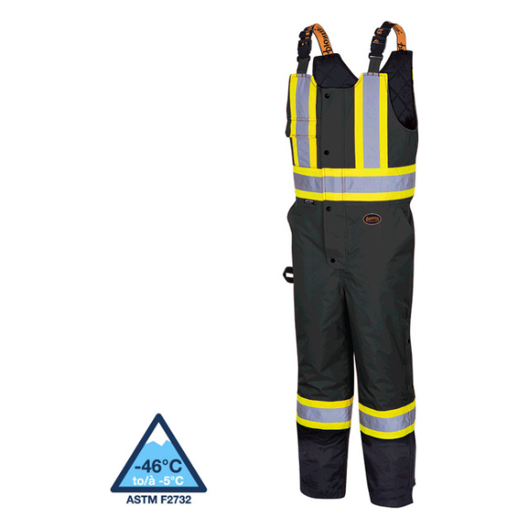 PIONEER 5042 HI-VIZ 100% WATERPROOF QUILTED 7-IN-1 BIB PANTS - BLACK