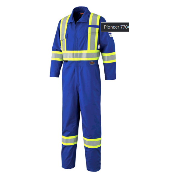 PIONEER 7704T FR-TECH¢ FLAME RESISTANT 7 OZ SAFETY COVERALL - HI-VIZ ROYAL (TALL)