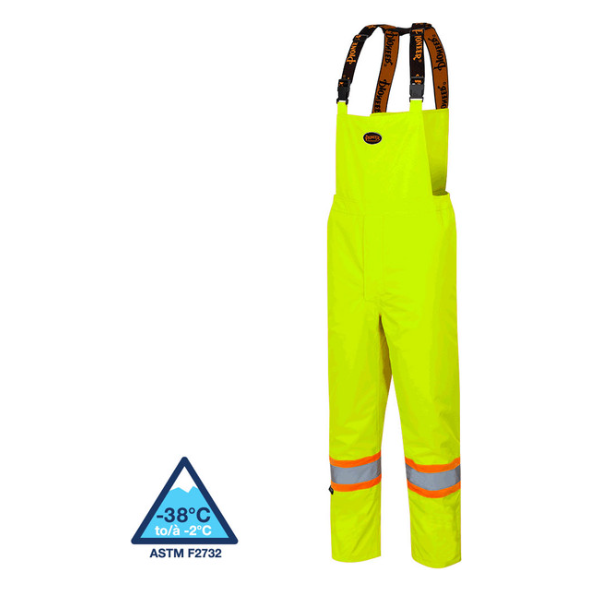 PIONEER 5054 OXFORD POLY INSULATED BIB PANTS - HI-VIZ YELLOW/GREEN