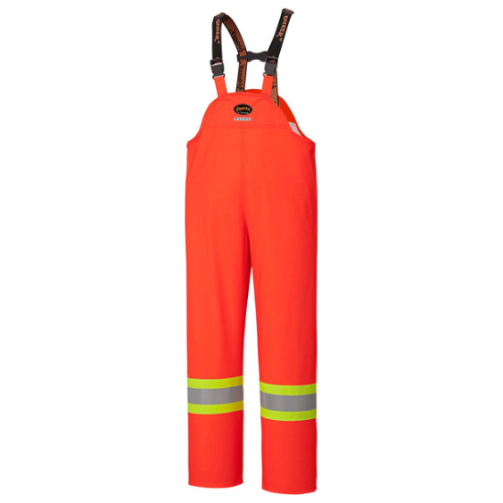 PIONEER 5893 FLAME RESISTANT WATERPROOF SAFETY BIB PANTS - HI-VIZ ORANGE