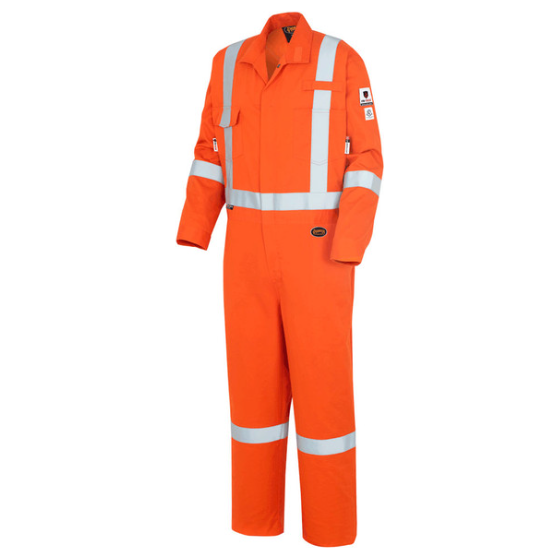 PIONEER 7708A FLAME RESISTANT/ARC RATED INDUSTRIAL WASH SUITABLE COVERALLS - HI-VIZ ORANGE
