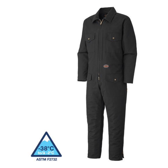 PIONEER 520A QUILTED COTTON DUCK COVERALL - BLACK