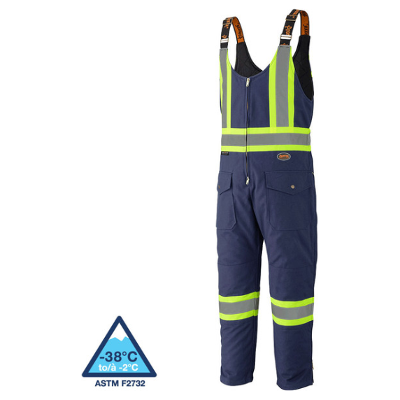 PIONEER 5536 QUILTED COTTON DUCK SAFETY OVERALL - NAVY