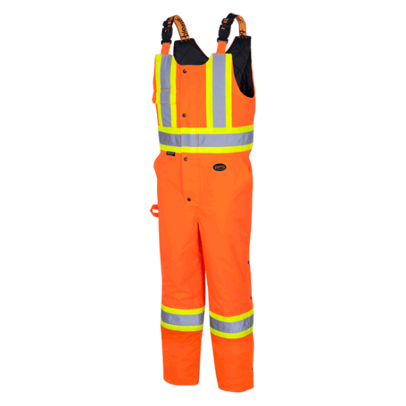 PIONEER 5040 WATERPROOF QUILTED SAFETY BIB OVERALL - HI-VIZ ORANGE