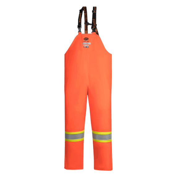 PIONEER 5882 FLAME RESISTANT/ARC RATED WATERPROOF BIB PANTS - HI-VIZ ORANGE