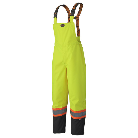 PIONEER 5405 WATERPROOF SAFETY BIB PANTS - HI-VIZ YELLOW/GREEN