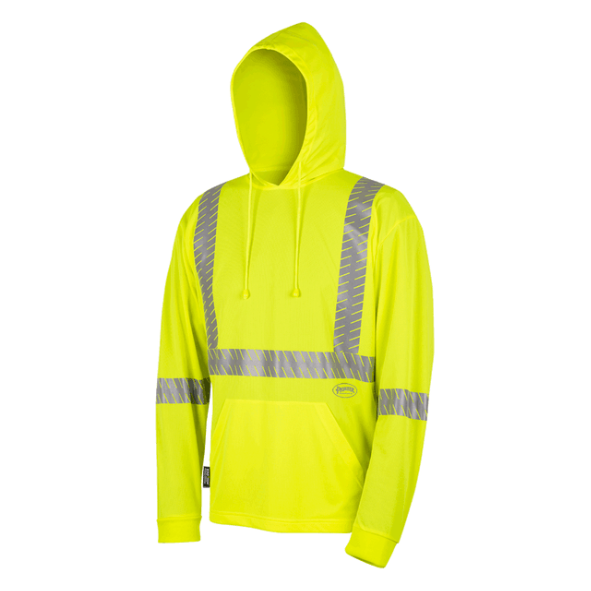 PIONEER 6965 BIRDSEYE SAFETY HOODIE SHIRT - HI-VIZ YELLOW