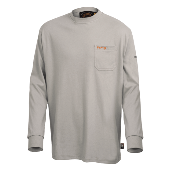 PIONEER 333 FLAME RESISTANT/ARC RATED LONG SLEEVE SHIRT - LIGHT GREY