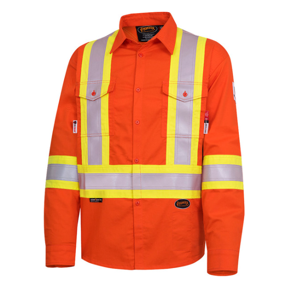FR-Tech™ 88% premium cotton blended with 12% high-tenacity nylon, 7 oz (240 GSM)
Material and all components meet CGSB 155.20-2000 and NFPA 2112-2012 certified to UL
Thermal Protective Performance (TPP) value: with the spacer 8.6 / contact test 7.3
7743 - CSA Z96-15 Class 2 Level 2 and Class 2 Level FR
Meets ASTM F1506-10a, NFPA 70E and CSA Z462-15
ATPV 10 cal/cm² (Arc Thermal Protective Value)
ARC 2 Arc Rating Category
7743 - Double-stitched StarTech™ FR reflective tape
Sewn with aramid inherently FR