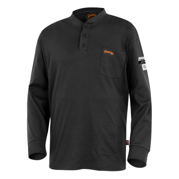 PIONEER 332 FLAME RESISTANT ARC RATED LONG SLEEVE SHIRT - BLACK