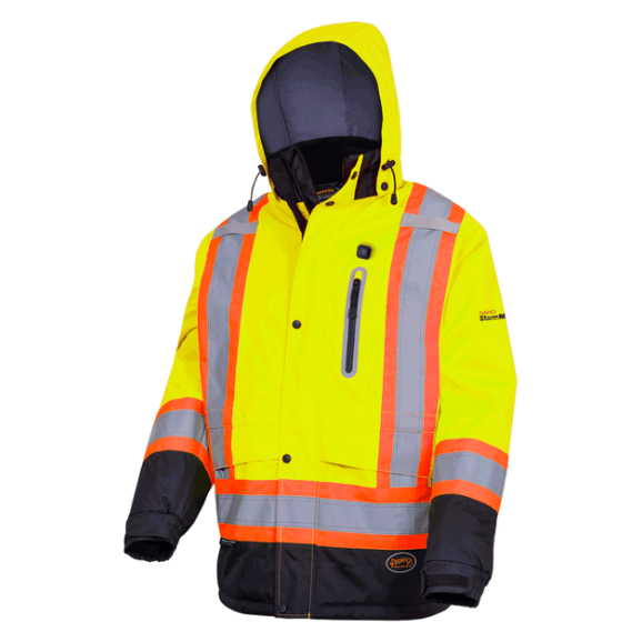 PIONEER 5408 HEATED INSULATED SAFETY JACKET - HI-VIZ YELLOW