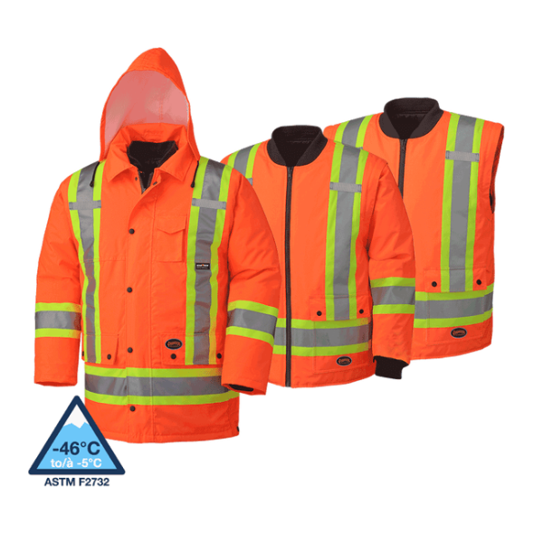PIONEER 5020 WATERPROOF 7-IN-1 SAFETY PARKAS - HI-VIZ ORANGE
