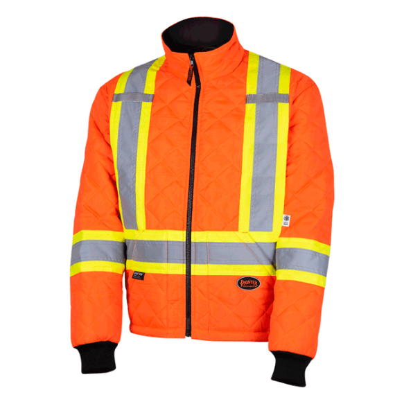 PIONEER 5015A QUILTED FREEZER/WORK SAFETY JACKET - HI-VIZ ORANGE