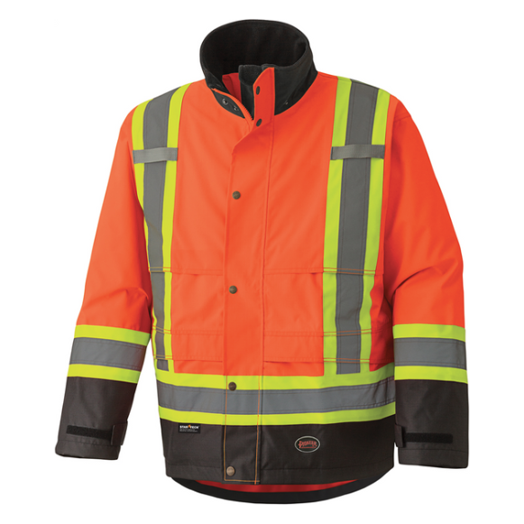 PIONEER 5400 300D HI-VIZ WATERPROOF SAFETY JACKET - HI-VIZ ORANGE