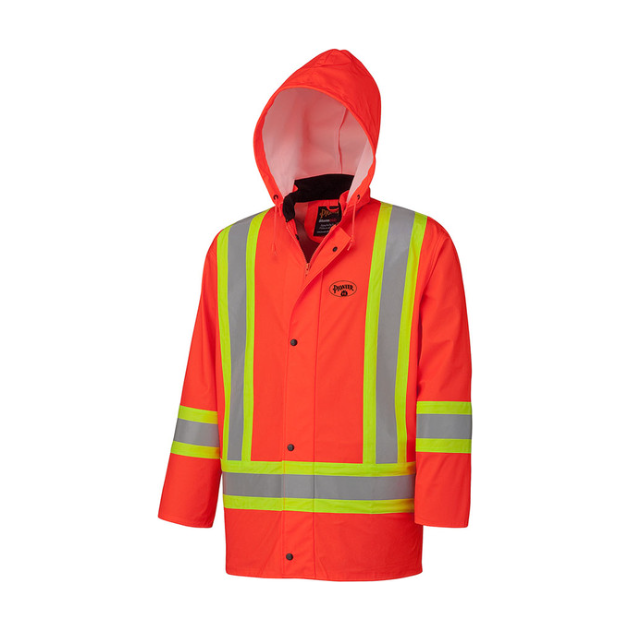 PIONEER 5892 FLAME RESISTANT PU STRETCH HI-VIZ WATERPROOF JACKET - HI-VIZ ORANGE