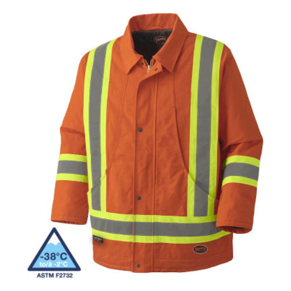 PIONEER 5537A QUILTED COTTON DUCK PARKA - ORANGE