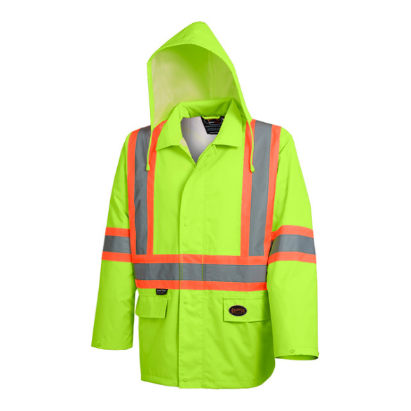 PIONEER 5628 "THE ROCK" WATERPROOF SAFETY JACKET - HI-VIZ YELLOW/GREEN