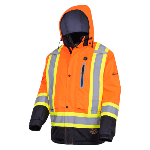 PIONEER 5407 HEATED INSULATED SAFETY JACKET - HI-VIZ ORANGE