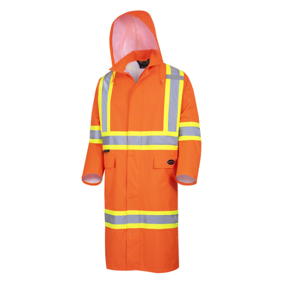 PIONEER 5630 "THE ROCK" 300D OXFORD WATERPROOF POLY LONG COAT - ORANGE