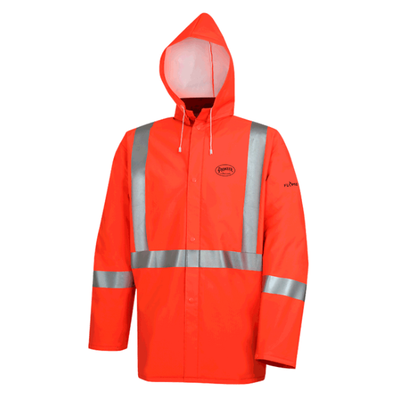 PIONEER 576J FLAME RESISTANT WATERPROOF RAIN JACKET - HI-VIZ ORANGE