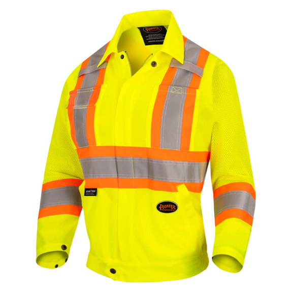PIONEER 5559JW WOMEN'S TRAFFIC SAFETY JACKET - HI-VIZ YELLOW/GREEN