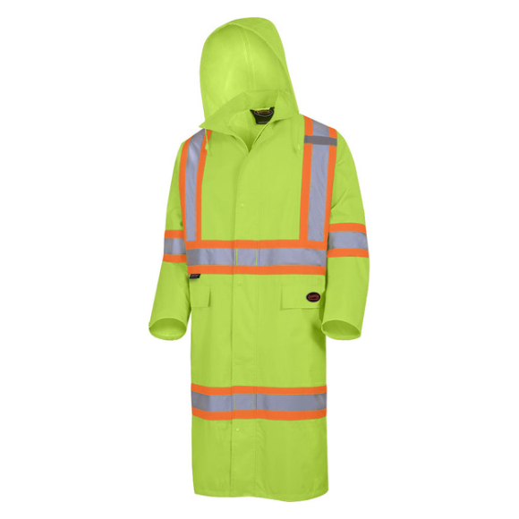 PIONEER 5631 "THE ROCK" 300D OXFORD WATERPROOF POLY LONG COAT - YELLOW/GREEN