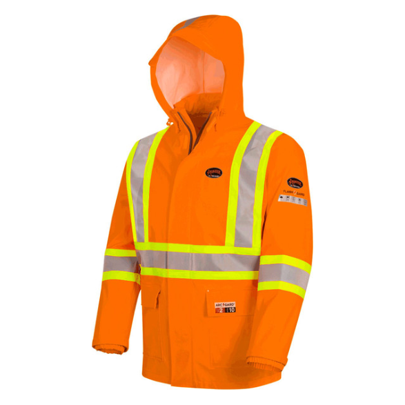 PIONEER 5880 WATERPROOF FLAME RESISTANT ARC RAIN JACKET - HI-VIZ ORANGE