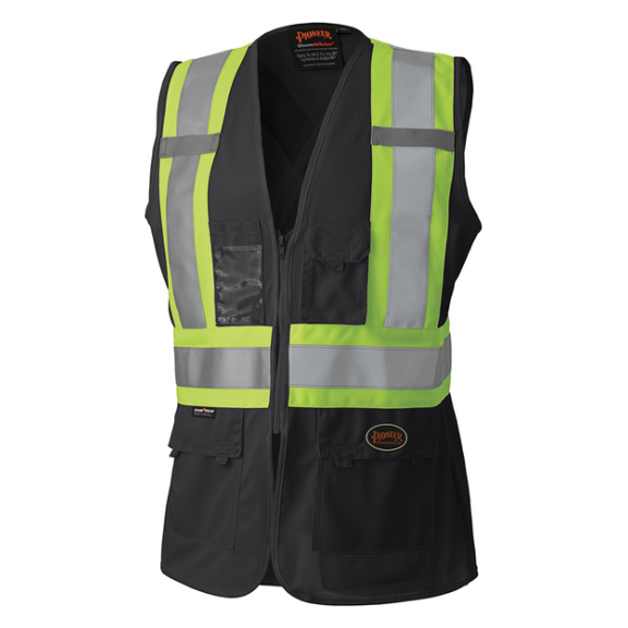 PIONEER 139BK HI-VIZ WOMENÂS SAFETY VEST - BLACK