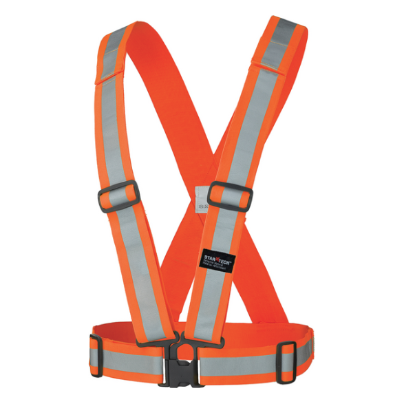 PIONEER 5591 ADJUSTABLE 4-POINT TEAR-AWAY SAFETY SASH - HI-VIZ ORANGE