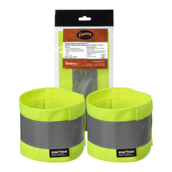 PIONEER 143A ADJUSTABLE REFLECTIVE ANKLE BANDS 18" X 4" - (PAIR)