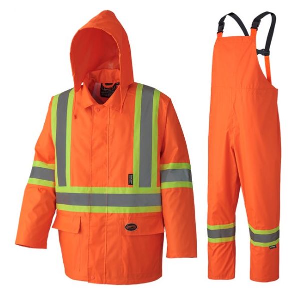 PIONEER 5608 HI-VIZ WATERPROOF SAFETY RAINSUITS - HI-VIZ ORANGE