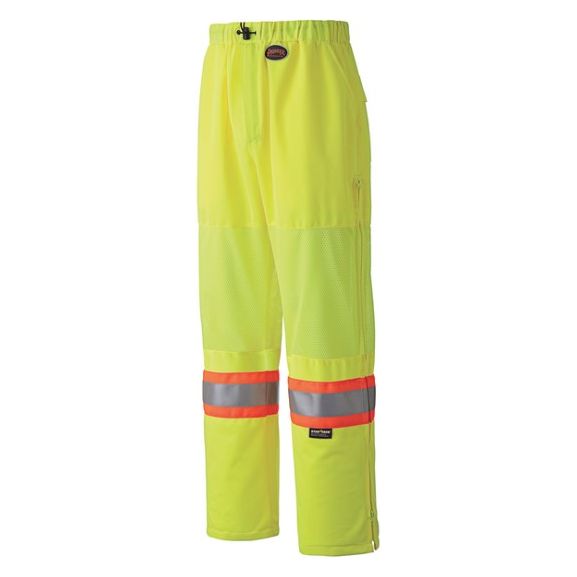 PIONEER 5999P MESH LEG PANELS TRAFFIC SAFETY PANTS - HI-VIZ YELLOW/GREEN