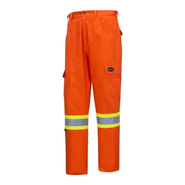 PIONEER 4462 100% COTTON SAFETY CARGO PANTS WITH STARTECH® TAPE - HI-VIZ ORANGE